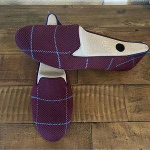 EUC Rothy’s Burgundy Grid Loafers Size 7.5